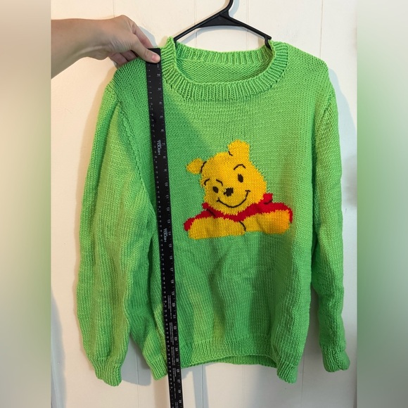 Hand Knitted Winnie the Pooh Sweater, Size L - Picture 3 of 5